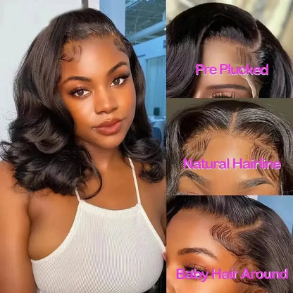 Body Wave Bob Wig – HD Lace Frontal, Water Wave