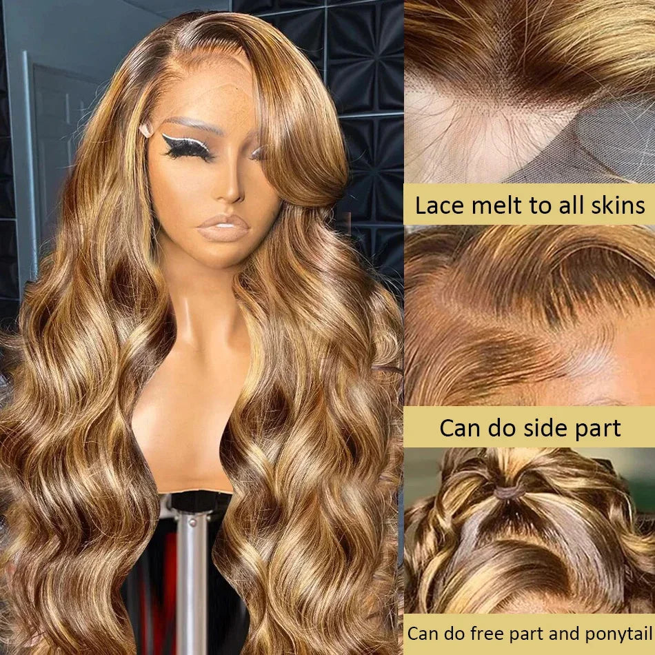 Honey Blonde Body Wave 360 Lace Front Wig