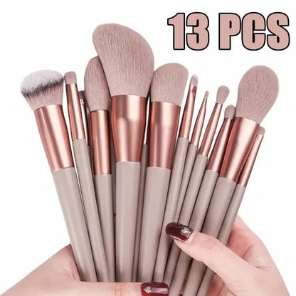 13-Piece Fluffy Makeup Brush Set