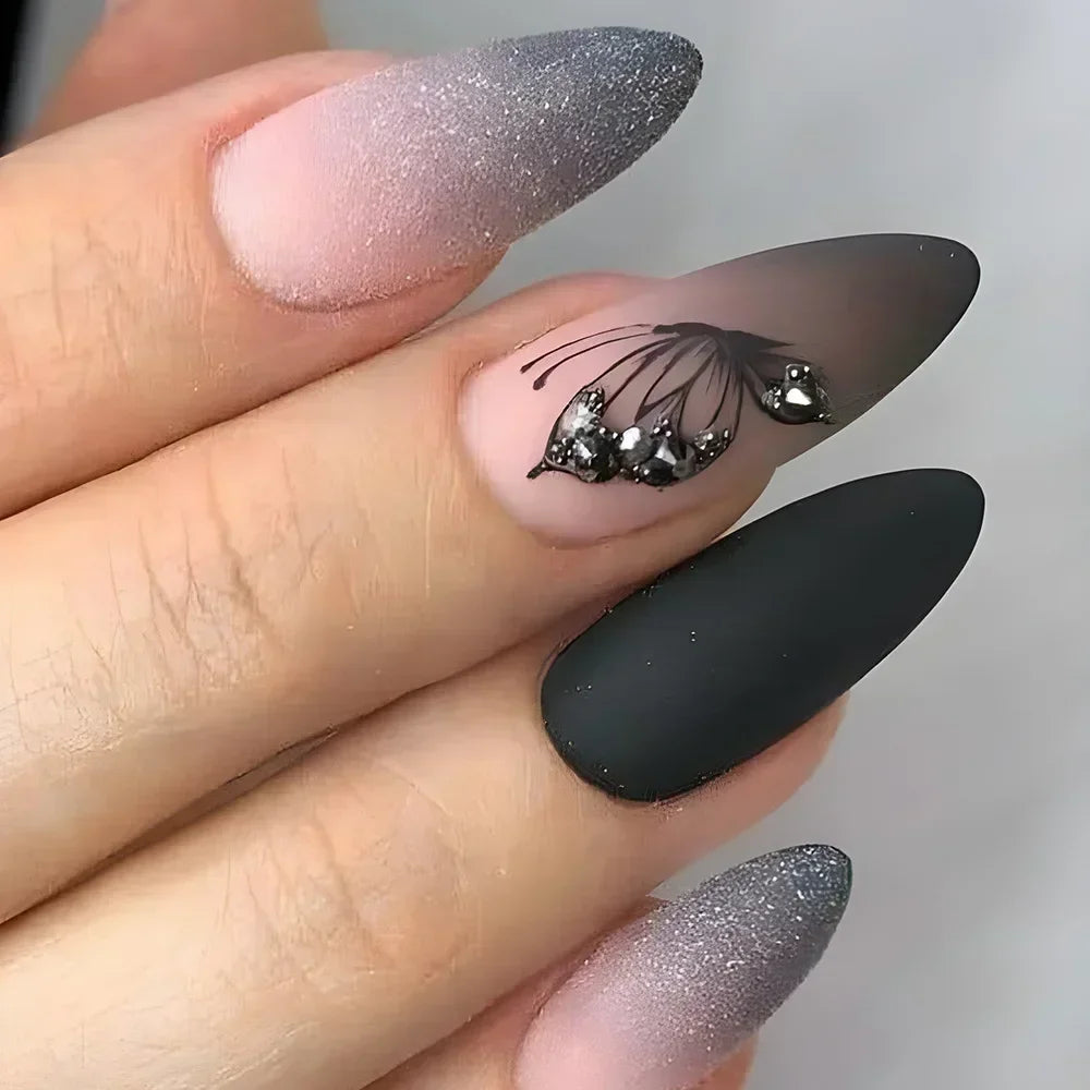 Matte Almond Press Nails