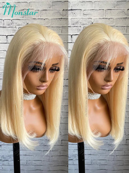 613 Blonde Straight Bob Wig – Lace Front, Brazilian