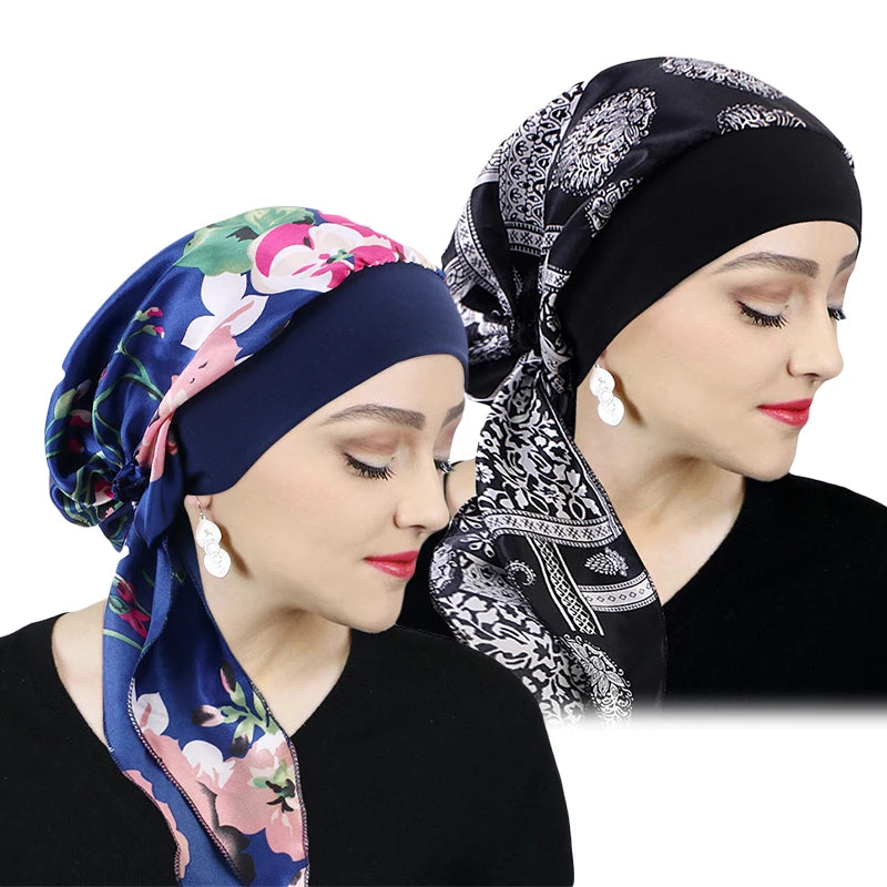 Printed Pre-Tie Headscarf Chemo Turban