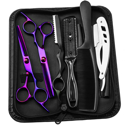 Pro Haircutting Scissors Set - 6'' Shears & Styling Tools