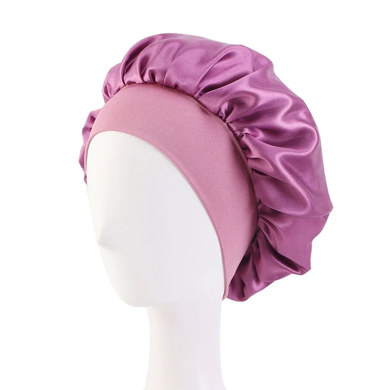 Satin Wide Brim Sleep Cap