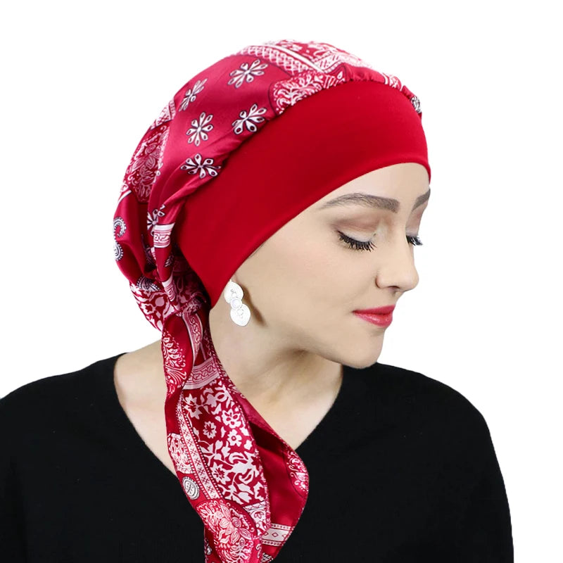 Printed Pre-Tie Headscarf Chemo Turban