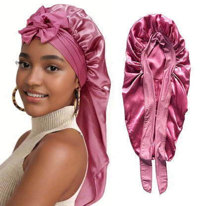 Silky Long Bonnet & Elastic Headband Set