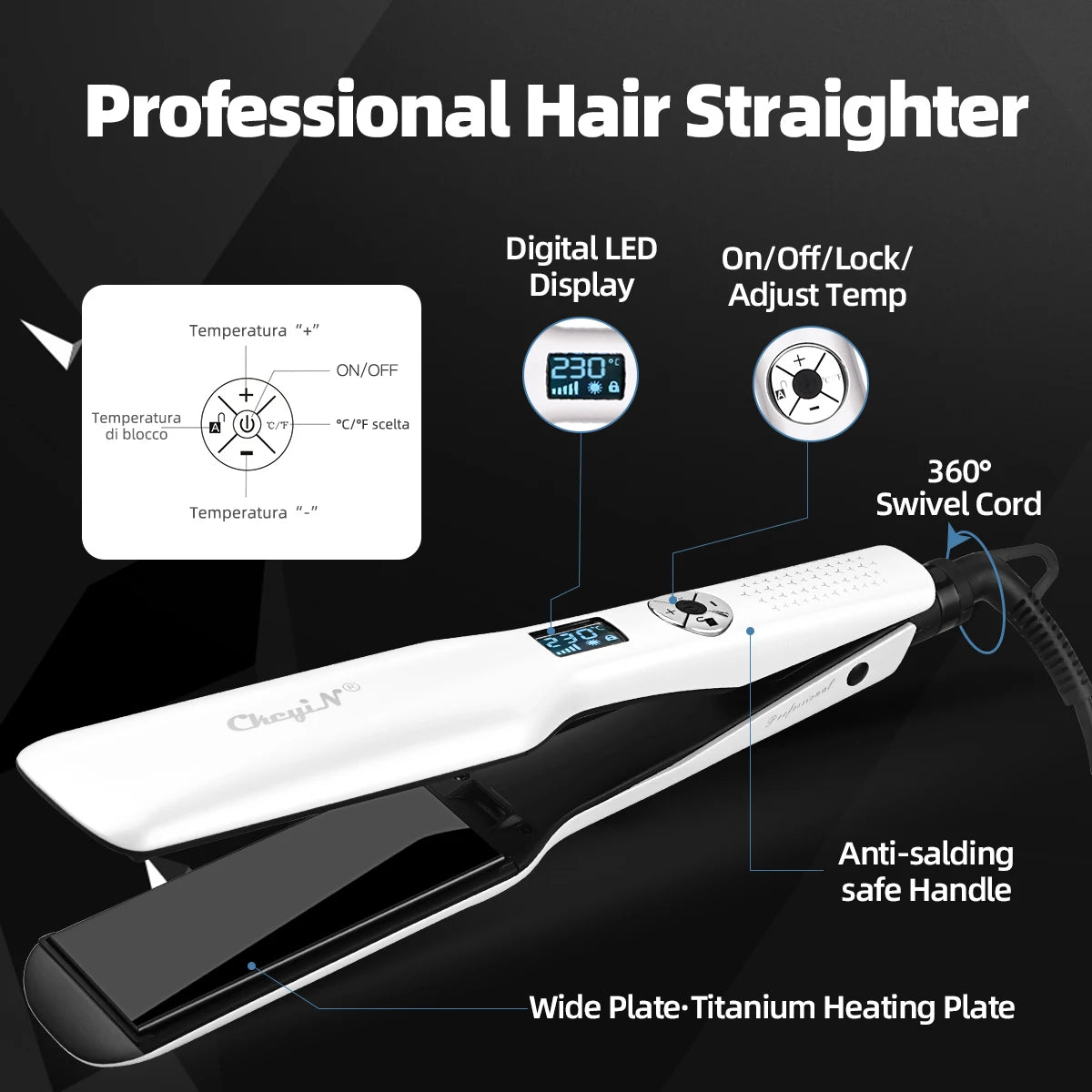 44mm Tourmaline Ceramic Hair Straightener