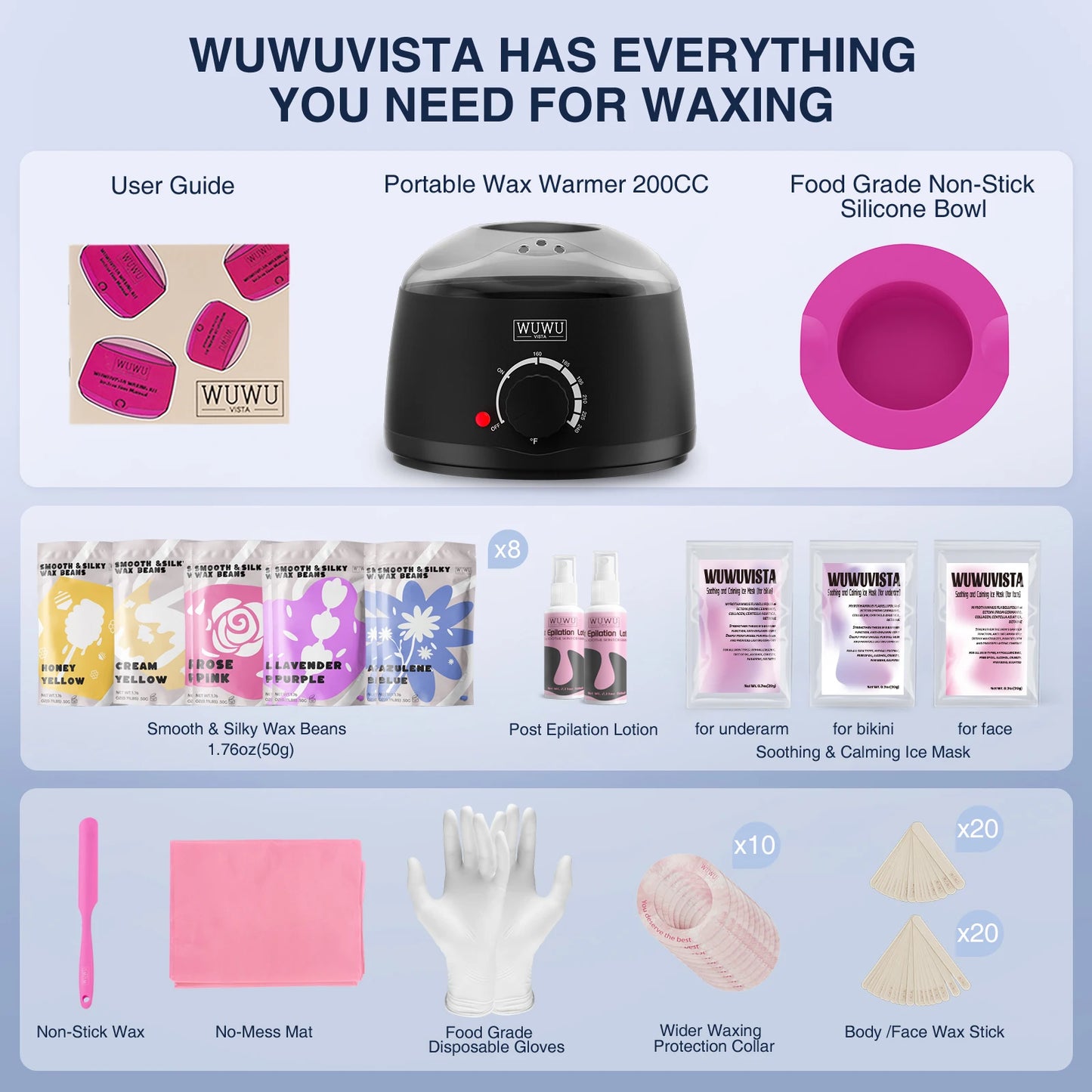 WUWUVISTA 69-Piece Waxing Kit