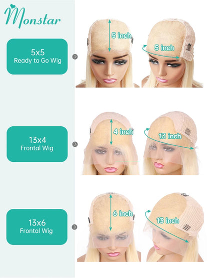 613 Blonde Straight Bob Wig – Lace Front, Brazilian