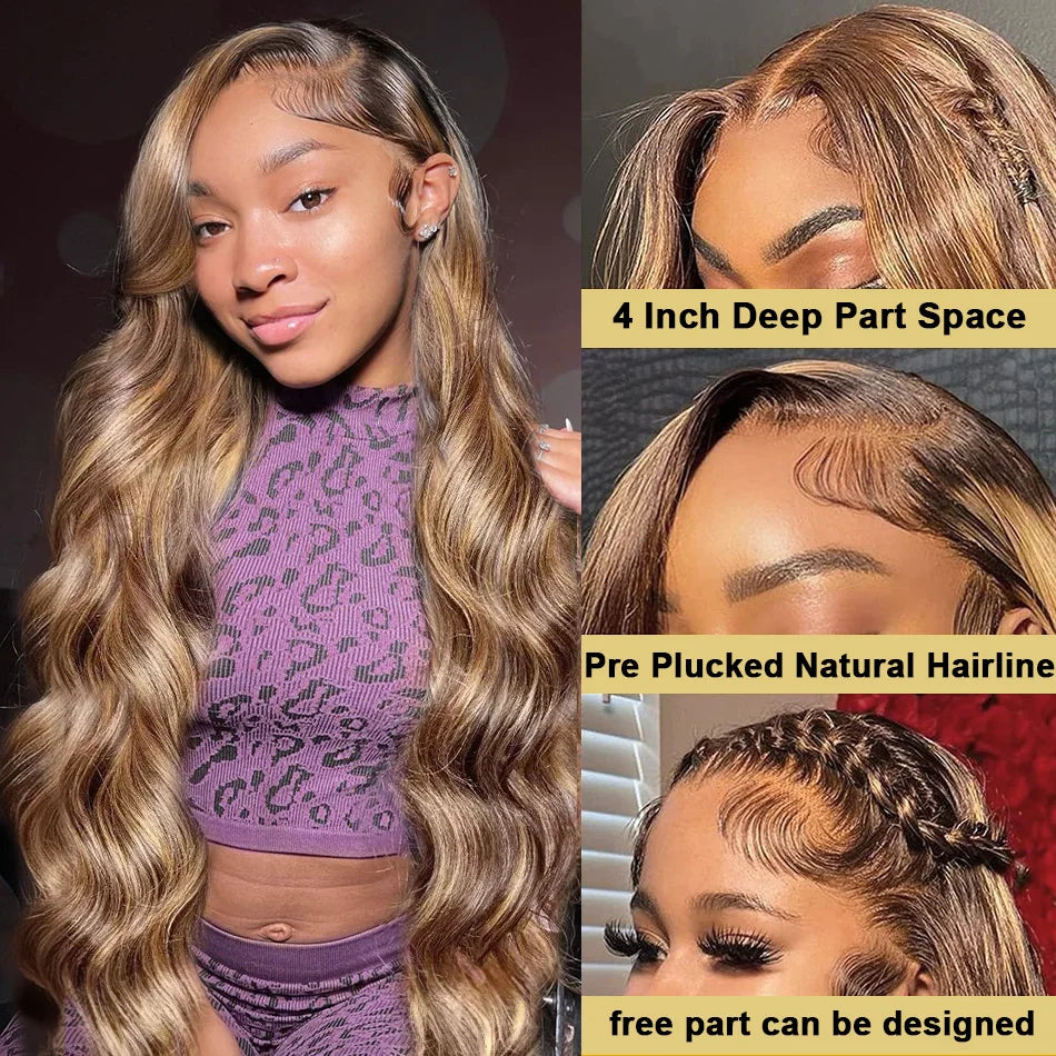 Honey Blonde Body Wave 360 Lace Front Wig