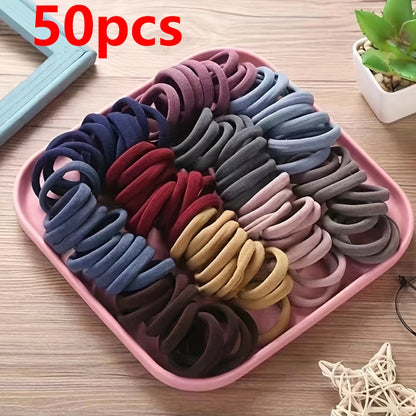 50PCS Candy Color Scrunchies