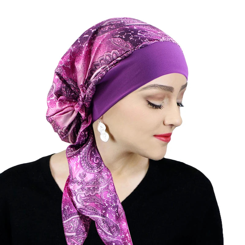 Printed Pre-Tie Headscarf Chemo Turban