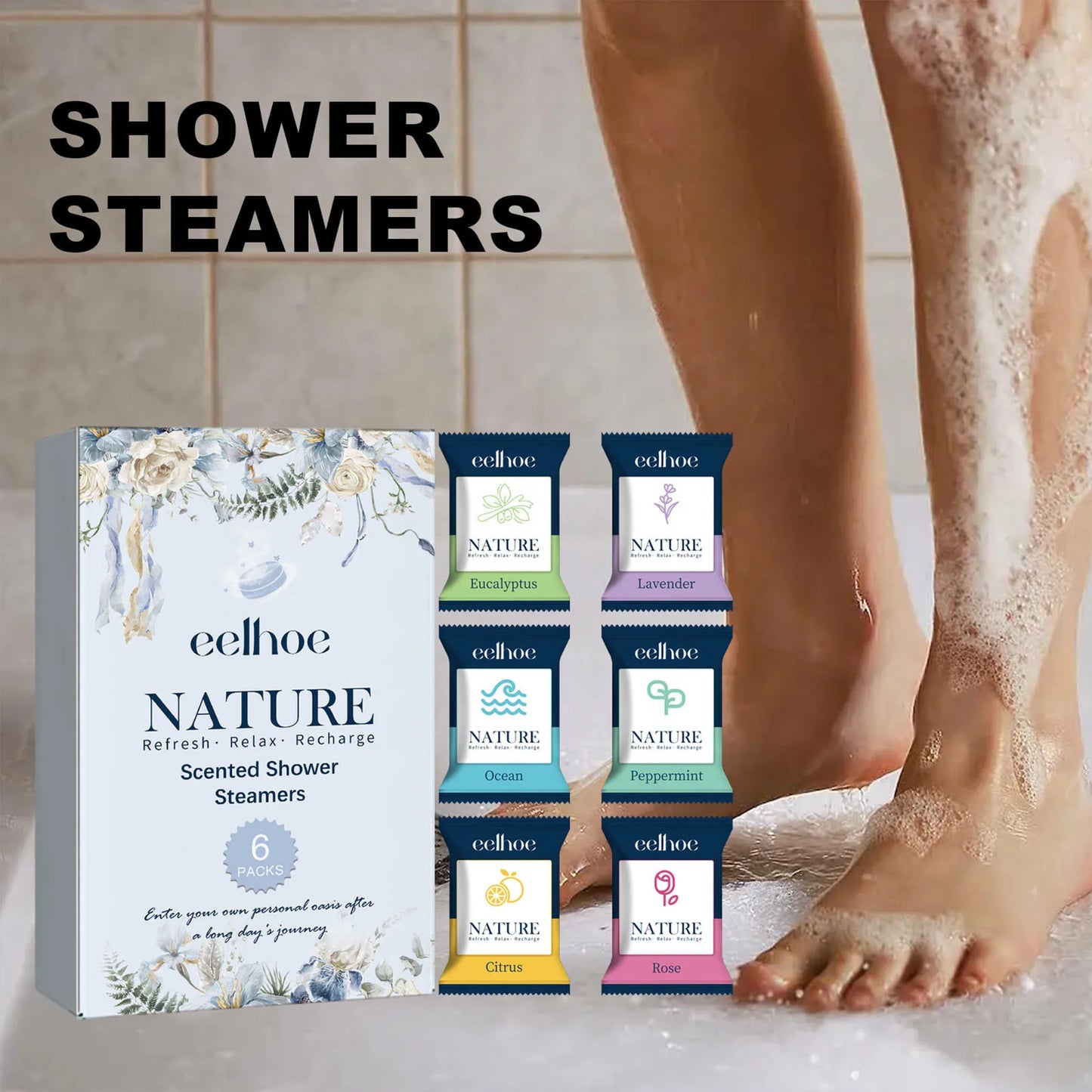 Natural Aromatherapy Shower Steamers for Stress Relief