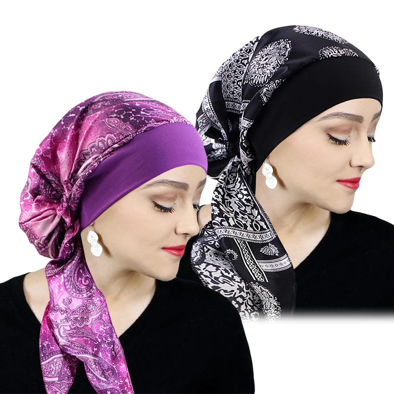 Printed Pre-Tie Headscarf Chemo Turban