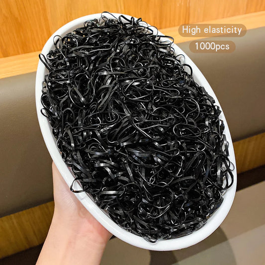 1000 Black Elastic Rubber Bands