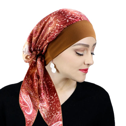 Printed Pre-Tie Headscarf Chemo Turban