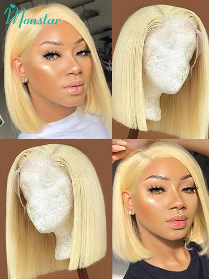 613 Blonde Straight Bob Wig – Lace Front, Brazilian