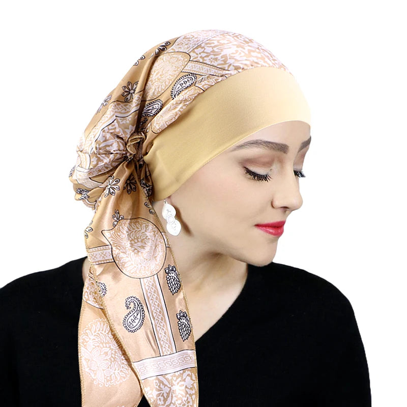 Printed Pre-Tie Headscarf Chemo Turban