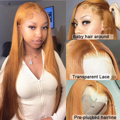 Honey Blonde Bone Straight Wig – HD Lace Front