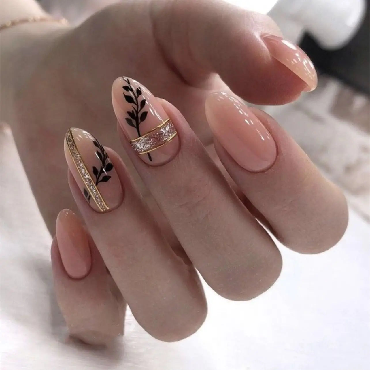 Matte Almond Press Nails