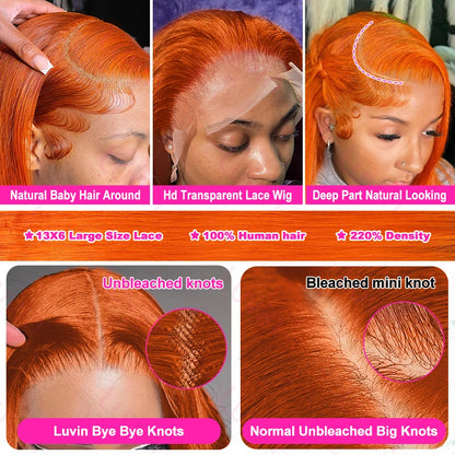 Luvin Ginger Orange Lace Front Wig – HD, Pre-Plucked