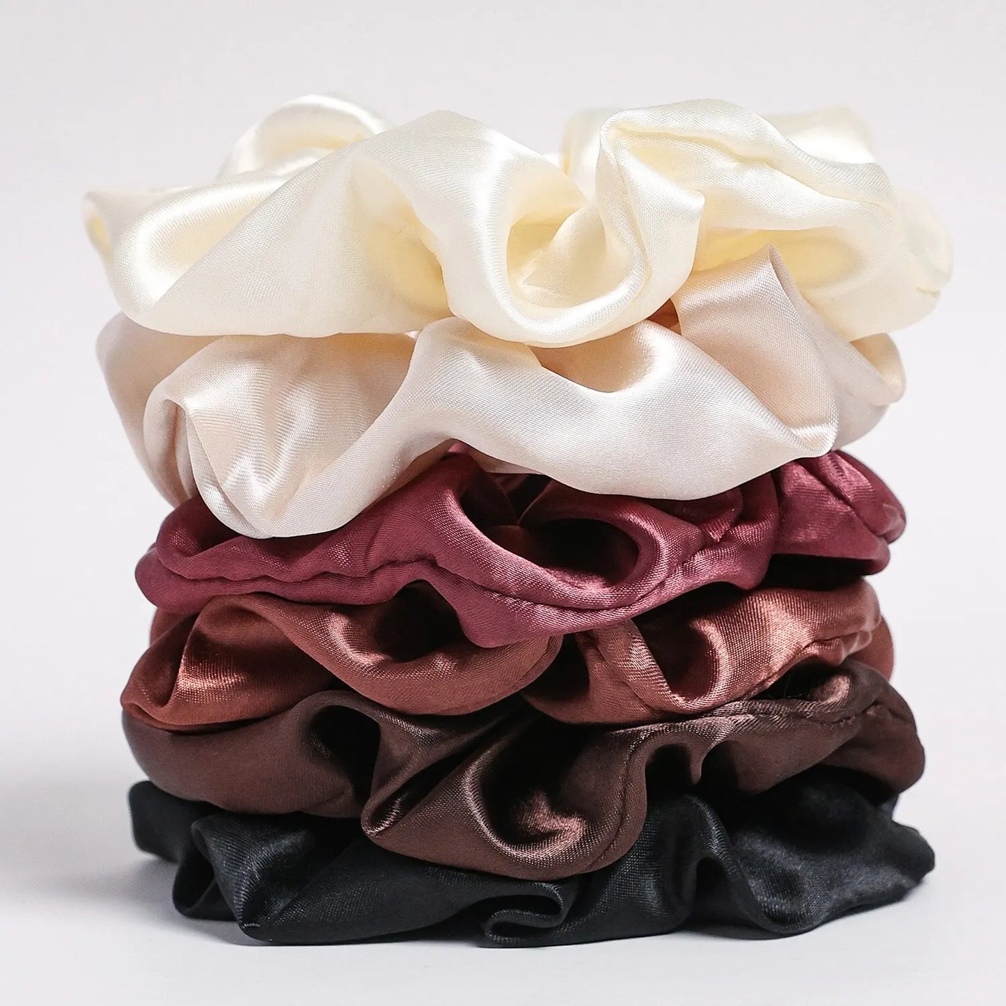 6-Piece Satin Scrunchie Set – Simple & Elegant