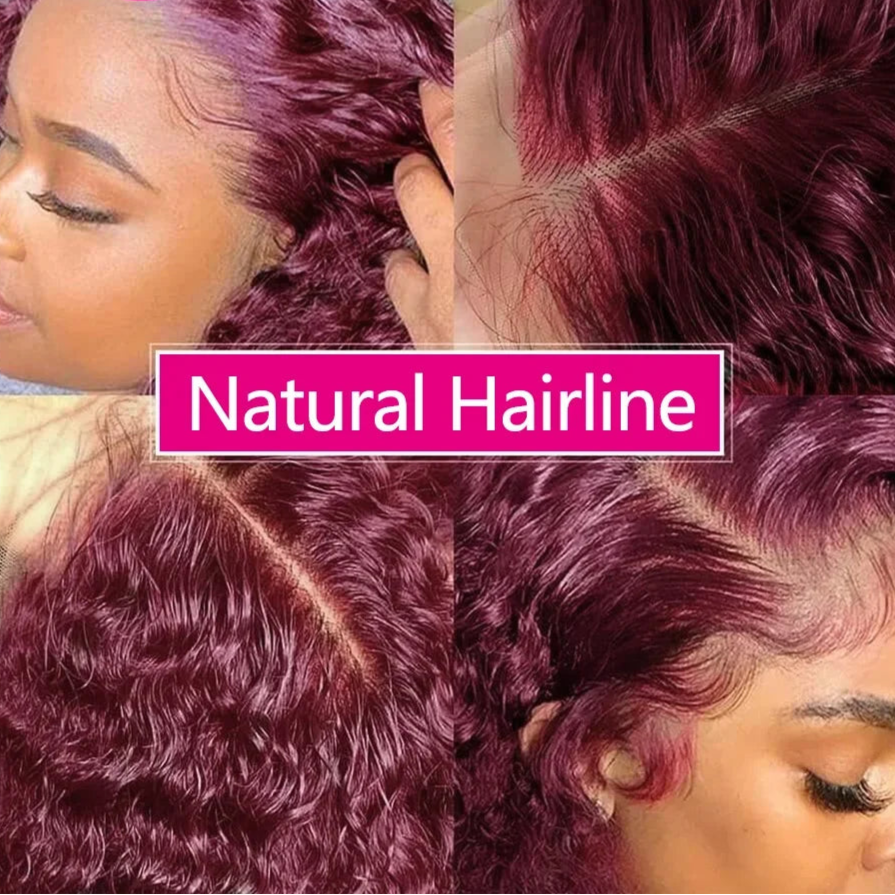 Curly Burgundy HD Lace Frontal Wig