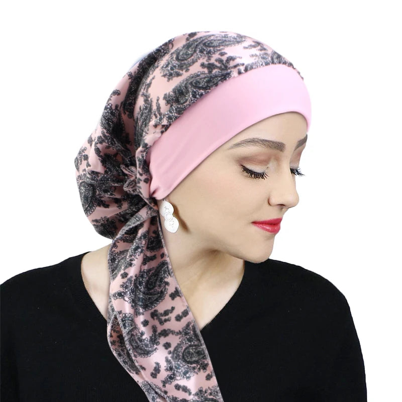 Printed Pre-Tie Headscarf Chemo Turban