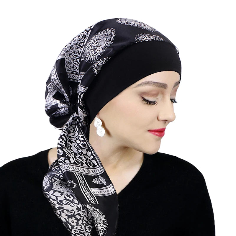 Printed Pre-Tie Headscarf Chemo Turban