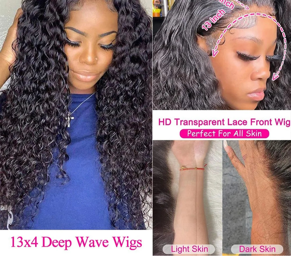 180% Deep Wave Lace Frontal