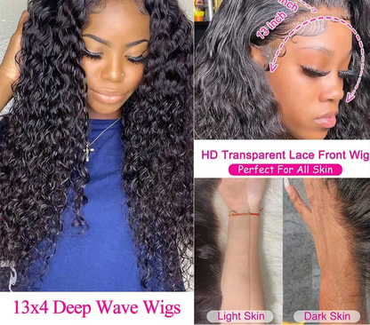 180% Deep Wave Lace Frontal