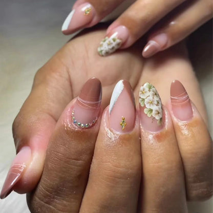 Matte Almond Press Nails