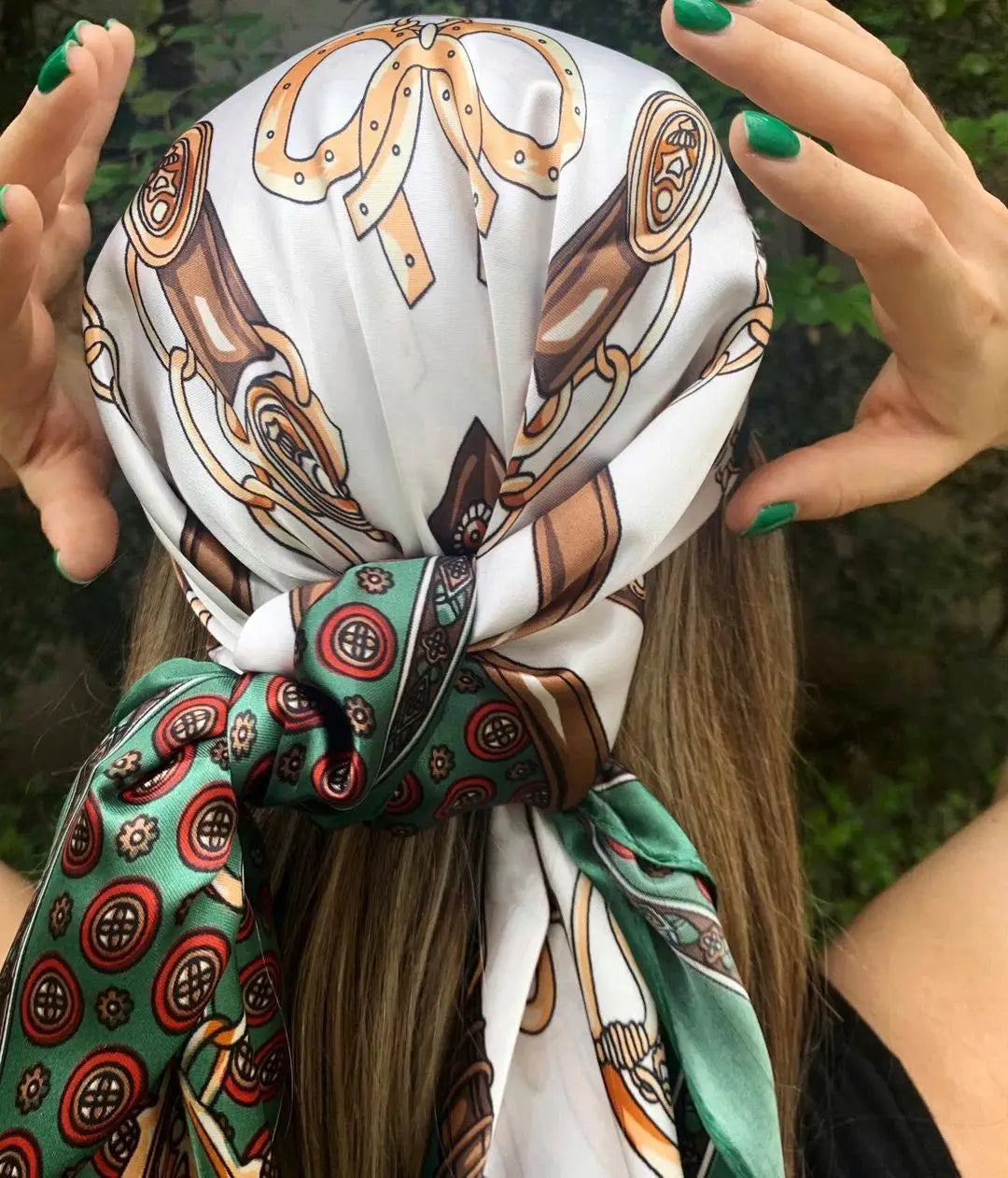 Silk Designer Scarf and Headwrap