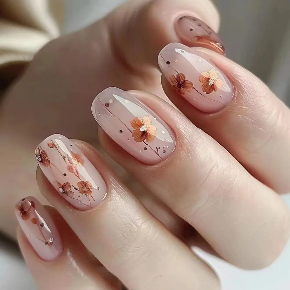 Spring Floral Press Nails