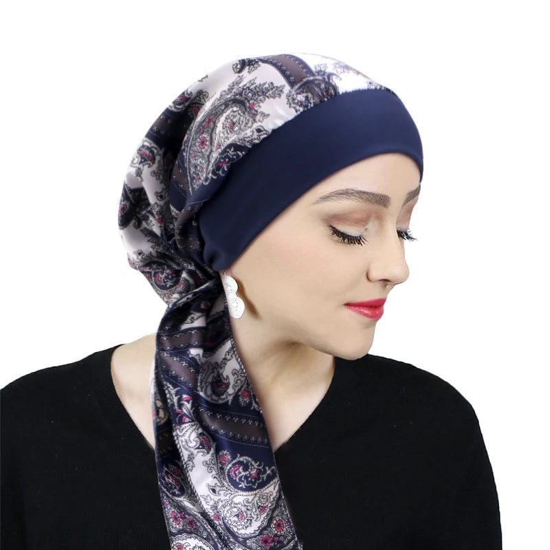 Printed Pre-Tie Headscarf Chemo Turban