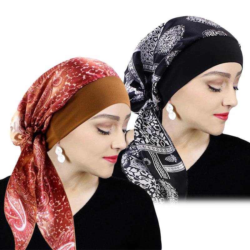 Printed Pre-Tie Headscarf Chemo Turban