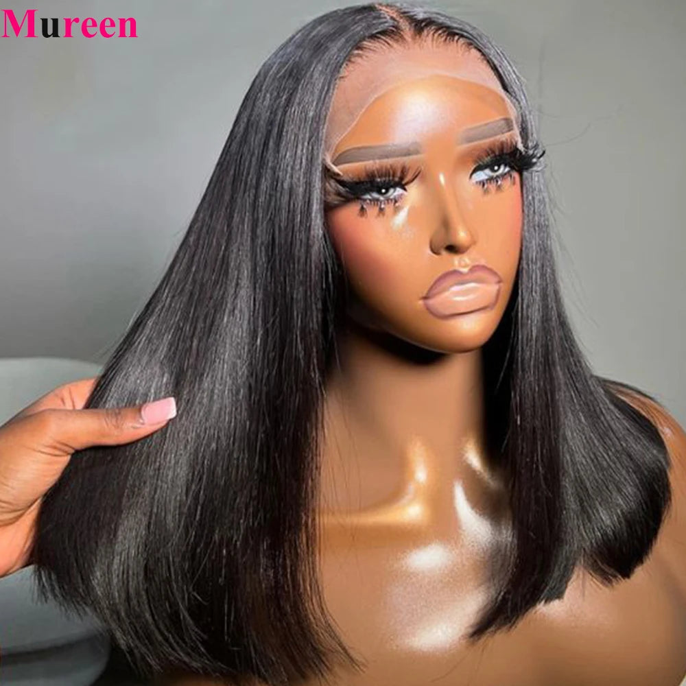 250% Density Straight Bob Wig – Transparent Lace Front, Mureen Hair