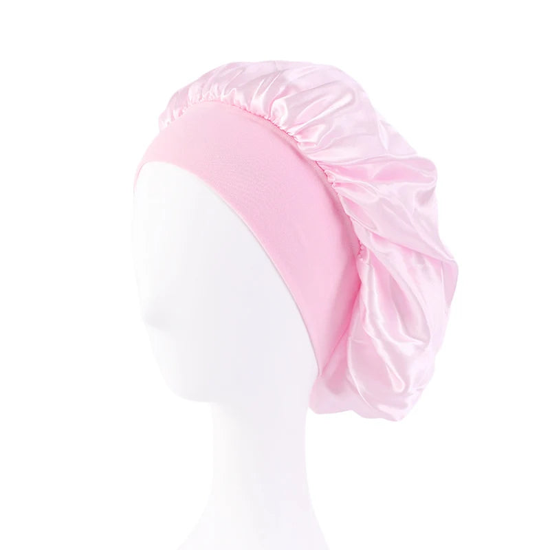 Satin Wide Brim Sleep Cap